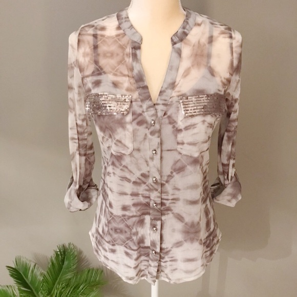 INC International Concepts Tops - EUC Tie Dyed Button Up Top & Tank Size Small